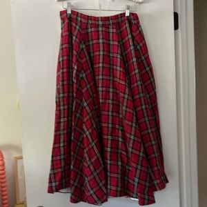 Son de Flor 100% linen plaid circle skirt